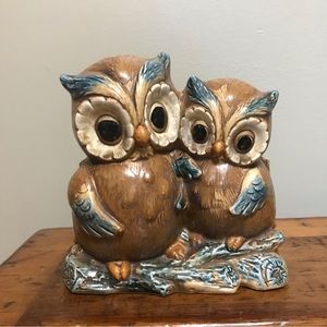 Vintage Napcoware ceramic pair of owls planter pot/vase